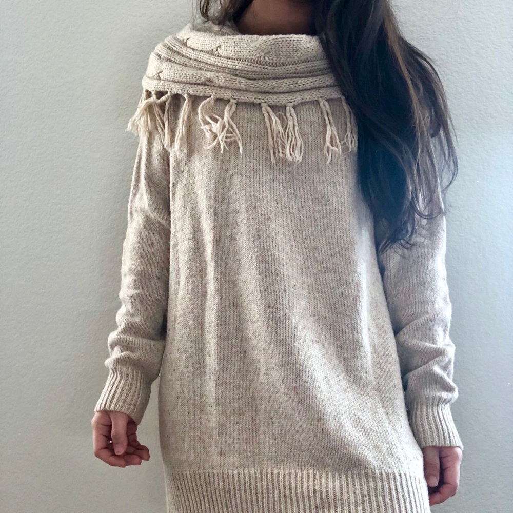 Oversized Chunky Turtleneck Sweater Dress